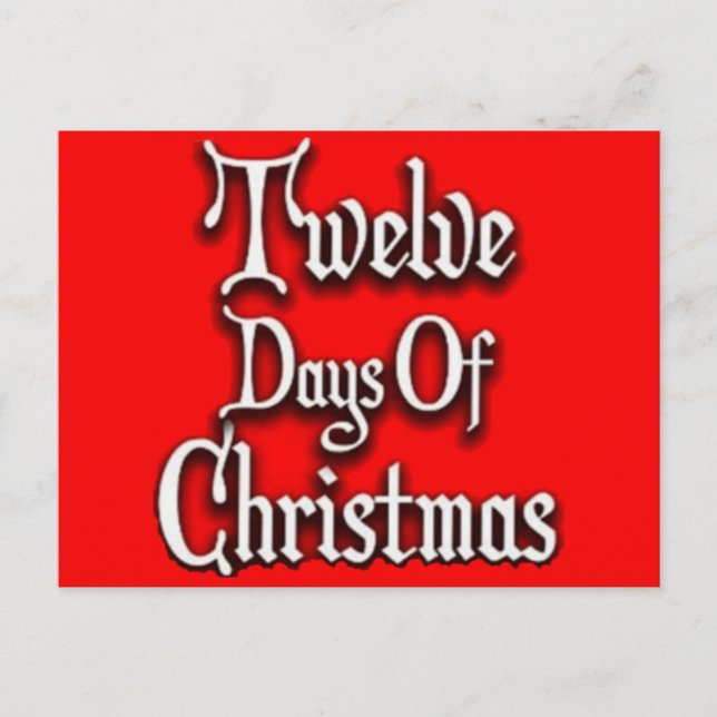 Twelve Days of Christmas Holiday Postcard (Front)