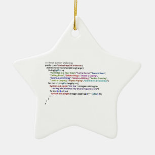Twelve Days of Christmas in Java and Python Ceramic Ornament
