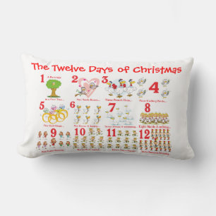 Twelve Days of Christmas Lumbar Cushion