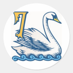 Twelve Days of Christmas - Seven Swans a-Swimming Classic Round Sticker