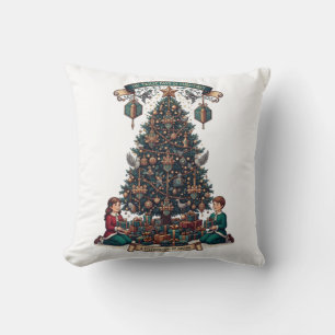 Twelve Days of Christmas T-Shirt, Ornate Gift Tree Cushion
