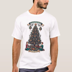 Twelve Days of Christmas T-Shirt, Ornate Gift Tree T-Shirt