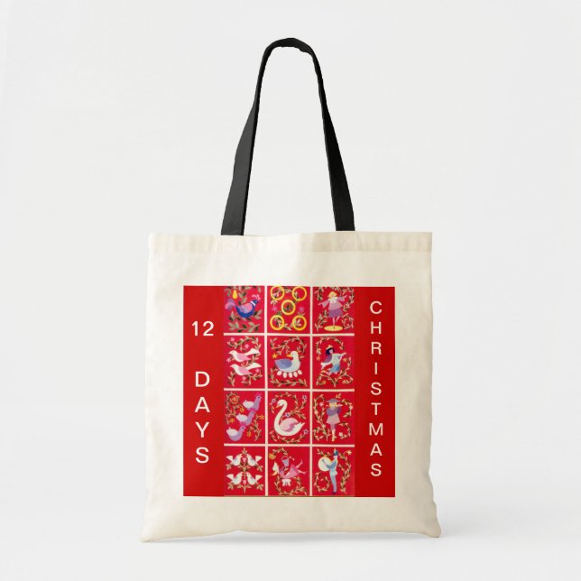 Twelve Days of Christmas Tote Bag (Front)