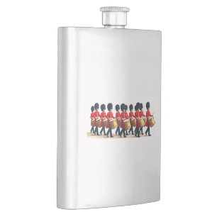 Twelve Drummers Drumming Cut Out Stencil-Style 1 Hip Flask