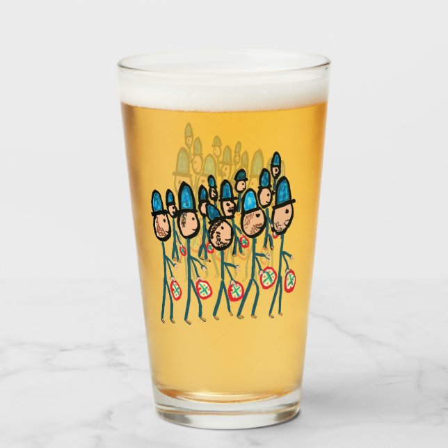 Twelve Drummers Drumming Glass (Front Filled)