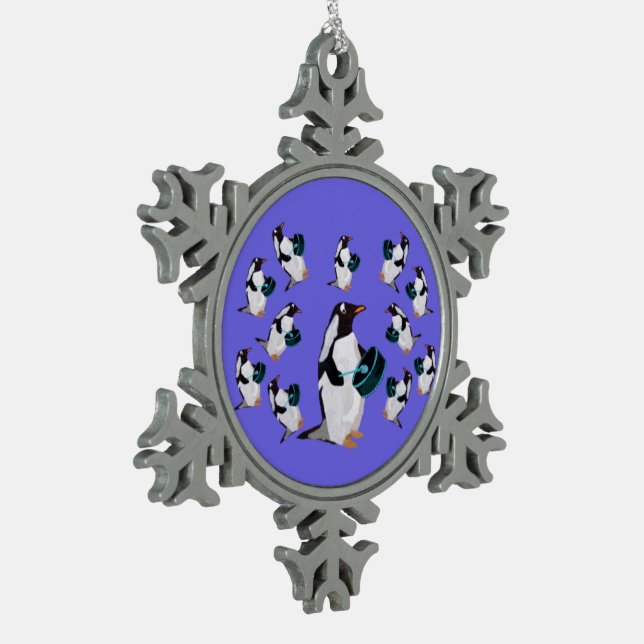 Twelve Drummers Snowflake Ornament (Left)