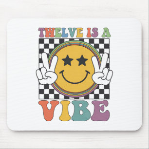Twelve Is A 12th Birthday Groovy Happy 12 Years Ol Mouse Pad