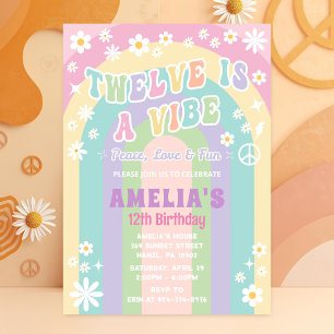 Twelve is a vibe birthday invitation