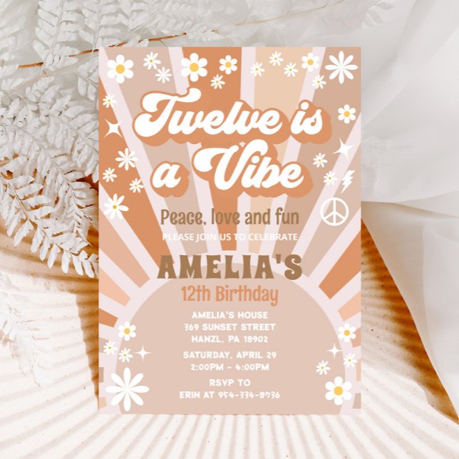 Twelve is a vibe birthday invitation (Creator Uploaded)