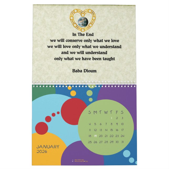 Twelve Months Of Environmental Awareness Calendar (Jan 2026)