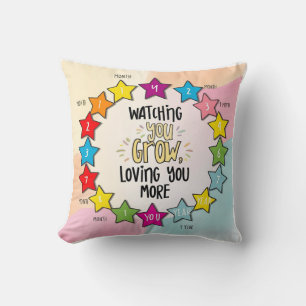 Twelve Stars of Love: Monthly Baby Milestone Track Cushion