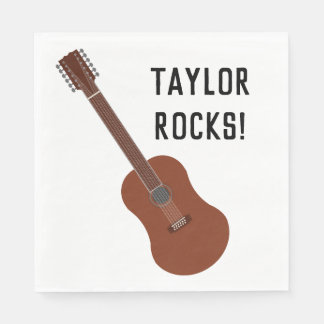 Twelve-String Guitar Personalised Party Napkins