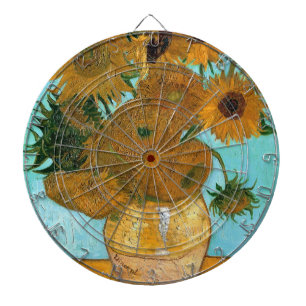 Twelve Sunflowers in a Vase (Still-Life Painting) Dartboard
