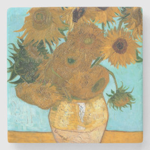 Twelve Sunflowers in a Vase (Still-Life Painting) Stone Coaster