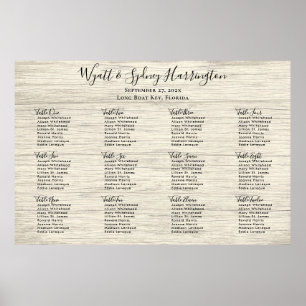 Twelve Table Barn Wood Grain Table Seating Chart