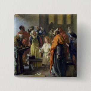 Twelve-year old Jesus in the Temple, 1851 15 Cm Square Badge