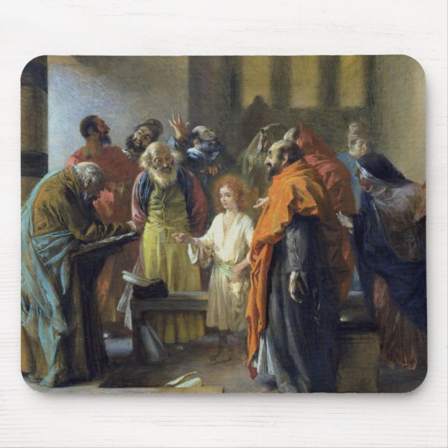 Twelve-year old Jesus in the Temple, 1851 Mouse Pad (Front)