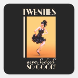 Twenties never looked so good Vintage Square Sticker