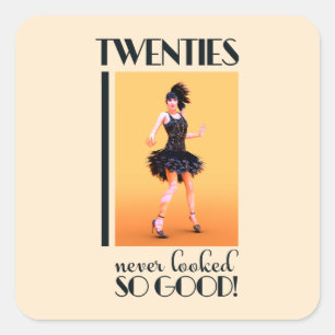 Twenties never looked so good Vintage Square Sticker