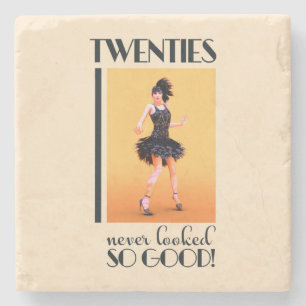 Twenties never looked so good Vintage Stone Coaster