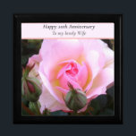 Twentieth Wedding Anniversary Perfect English Rose Gift Box<br><div class="desc">This Anniversary gift box is perfect gift for a 20th Wedding anniversary. Traditionally the gift for the twentieth anniversary was china,  modern day gifts include emeralds,  lilies,  Roses and Platinum. With this in mind I have used my image of a perfect English Rose in the design with editable text.</div>