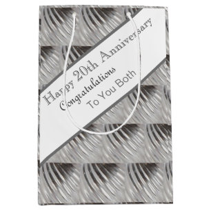 Twentieth Wedding Anniversary Platinum    Medium Gift Bag