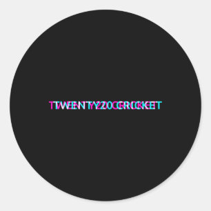 Twenty20 Cricket Sports Team Varsity Jersey Sport Classic Round Sticker
