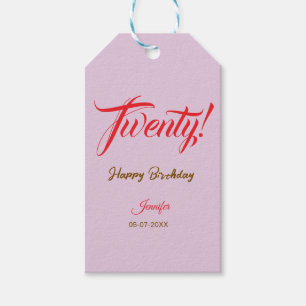 twenty20 letter birthday add name date year red gift tags