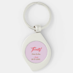 twenty20 letter birthday add name date year red key ring