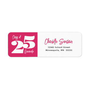 Twenty 24 Graduate Pink Return Address Label