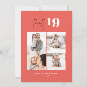 TWENTY bold graphic multi photo new year Holiday Card