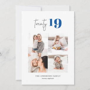 TWENTY bold graphic multi photo new year Holiday Card