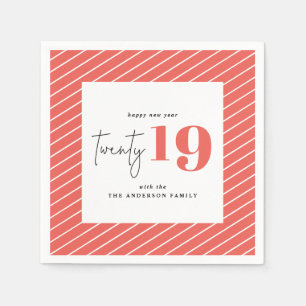Twenty bold graphic new year holiday party napkin