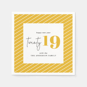 Twenty bold graphic new year holiday party napkin