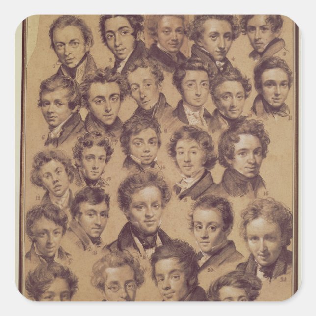 Twenty Five Pupils from the Studio of Antoine Square Sticker (Front)