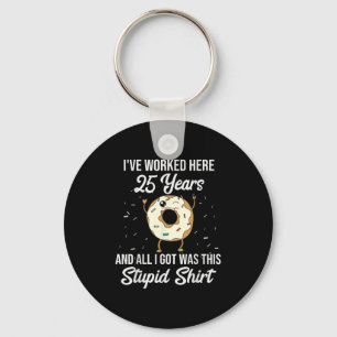 Twenty Five Years Of Employment Donut 25 Year Work Key Ring