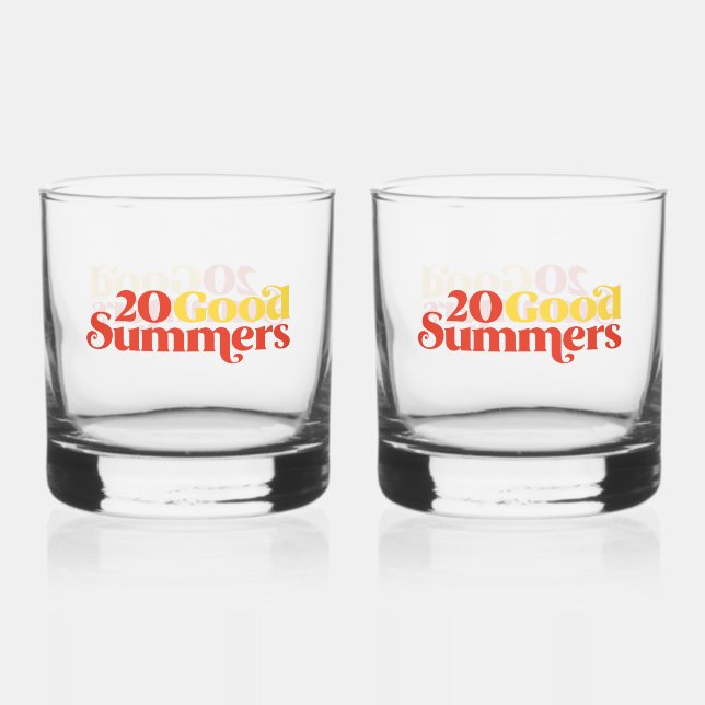 Twenty Good Summers Whiskey Glass (Front)