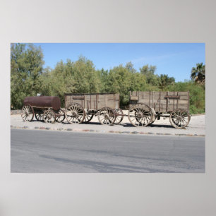 Twenty Mules Pulled These Wagons for 165 Miles To Poster
