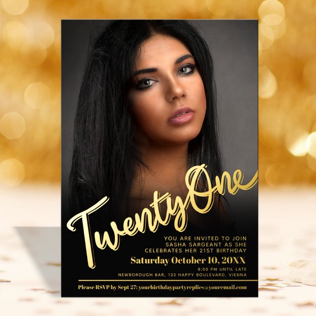 Twenty one 21st Birthday custom photo script gold (Creator Uploaded)