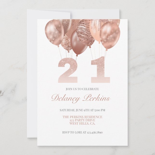 Twenty one, Birthday invite, 21st birthday Announcement (Front)