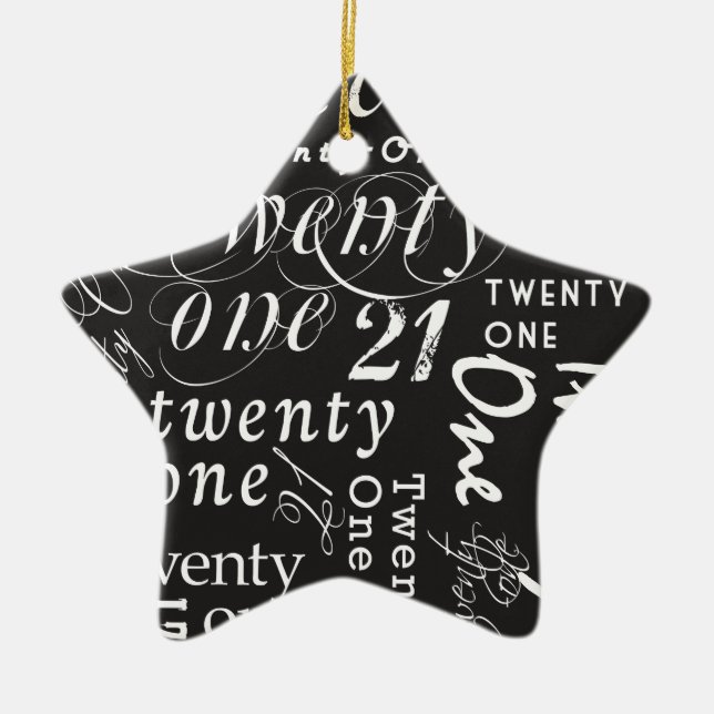 Twenty One Ceramic Ornament (Front)