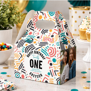 Twenty one Colourful Geometric 21st Birthday Favour Box