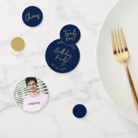 Twenty One Gold & Navy Modern 21st Birthday Party