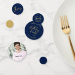 Twenty One Gold & Navy Modern 21st Birthday Party Confetti<br><div class="desc">Add detail to your special day with this stylish 21st birthday photo table confetti. This design features a chic brush script "Twenty One",  "Cheers",  "Birthday" in navy blue & gold colour combo. More designs and party supplies are available at my shop BaraBomDesign.</div>