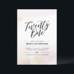 Twenty One Minimal Watercolor 21st Birthday Invitation<br><div class="desc">Celebrate your special day with this simple minimal 30th birthday party invitation. This design features a stylish lettering script "Twenty One" with a soft neutral watercolor brush texture background. More adult birthday invitations and party supplies are available at my shop BaraBomDesign.</div>