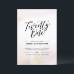 Twenty One Minimal Watercolor 21st Birthday Invitation<br><div class="desc">Celebrate your special day with this simple minimal 30th birthday party invitation. This design features a stylish lettering script "Twenty One" with a soft neutral watercolor brush texture background. More adult birthday invitations and party supplies are available at my shop BaraBomDesign.</div>