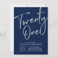Twenty one | Silver & Navy 21st Birthday Party