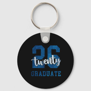 Twenty Six Graduate Cl Of 2026 Blue Senior Graduat Key Ring