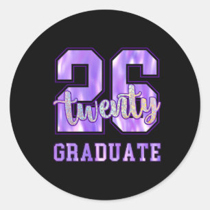 Twenty Six Graduate Cl Of 2026 Pink Senior Graduat Classic Round Sticker