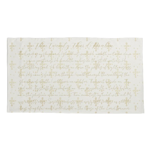 Twenty Third Psalm Calligraphy Pillowcase King   (Back)